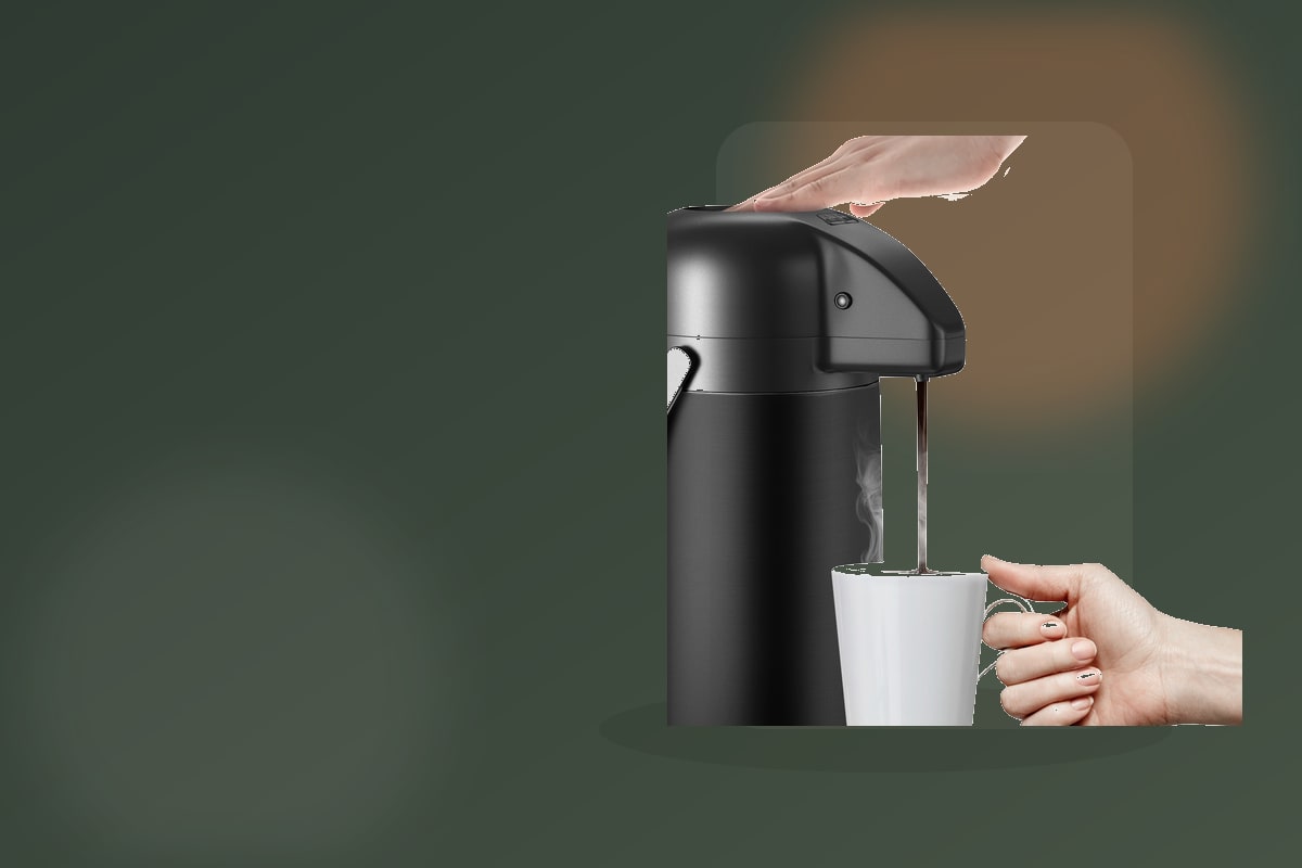 Gezoss Airpot Coffee Carafe serving drinks outdoors
