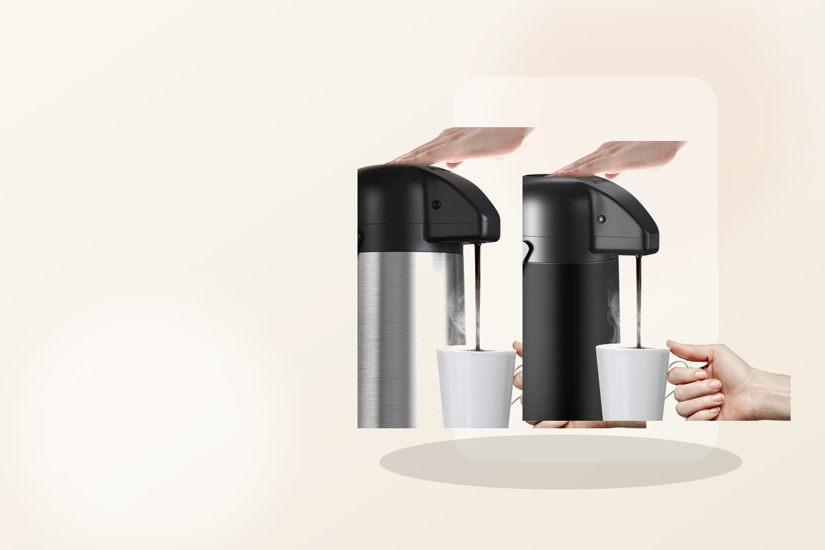 Gezoss Airpot Coffee Carafe in a practical kitchen setup