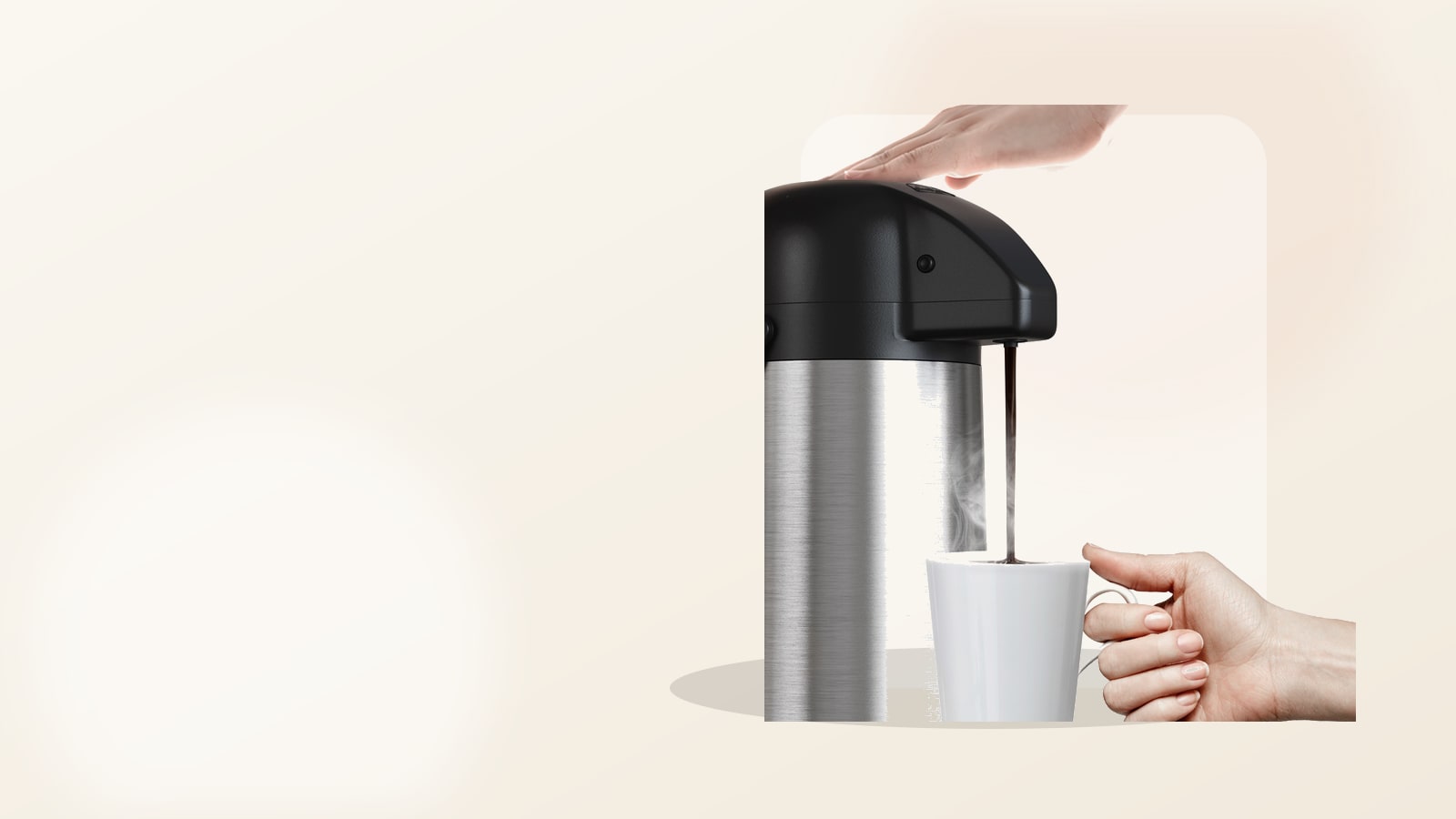 Gezoss Airpot Coffee Carafe in a bright morning kitchen with coffee and breakfast